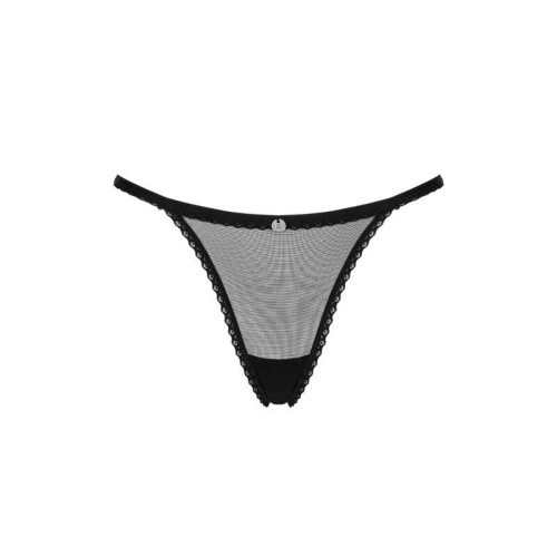 Obsessive Celia Noir thong - Жіночі напівпрозорі трусики, XS/S - купити в Україні | Секс шоп SEX-SHOP.ua